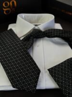 Black Signature Tie - 8 cm - With Pocket Square - Image 3