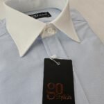 White Blue Oxford Business Shirt With MDC