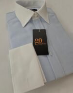 White Blue Oxford Business Shirt With MDC ''French Cuffs'' - Image 2