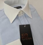 White Blue Oxford Business Shirt With MDC ''French Cuffs''