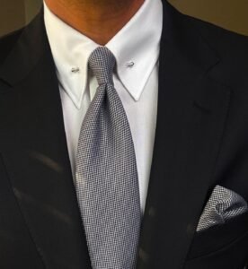 Gray x Black Tie - 8 cm - With Pocket Square