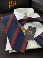 Navy Prime Tie - 8 cm - With Pocket Square - Image 3