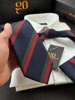 Navy Prime Tie - 8 cm - With Pocket Square - Image 2
