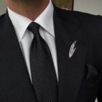 Black Dotted Tie - 8 cm - With Pocket Square