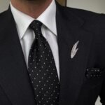 Black Signature Tie - 8 cm - With Pocket Square