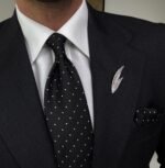 Black Signature Tie - 8 cm - With Pocket Square