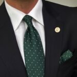 Green Signature Tie - 8 cm - With Pocket Square