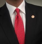 Red Drops Tie - 8 cm