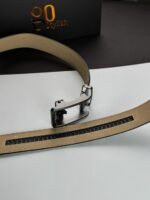 Black ''Track'' Leather Belt - Black Gun Buckle - Image 3