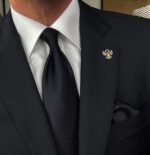 Minister Dark Blue Tie - 8 cm - With Pocket Square