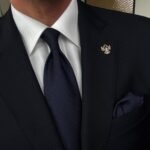 Minister Navy Blue Tie - 8 cm - With Pocket Square