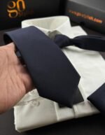 Minister Navy Blue Tie - 8 cm - With Pocket Square - Image 2