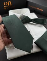 Minister Green Tie - 8 cm - With Pocket Square - Image 3