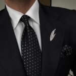 Black Star Tie - 8 cm - With Pocket Square