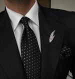 Black Star Tie - 8 cm - With Pocket Square