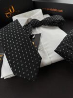 Black Star Tie - 8 cm - With Pocket Square - Image 2