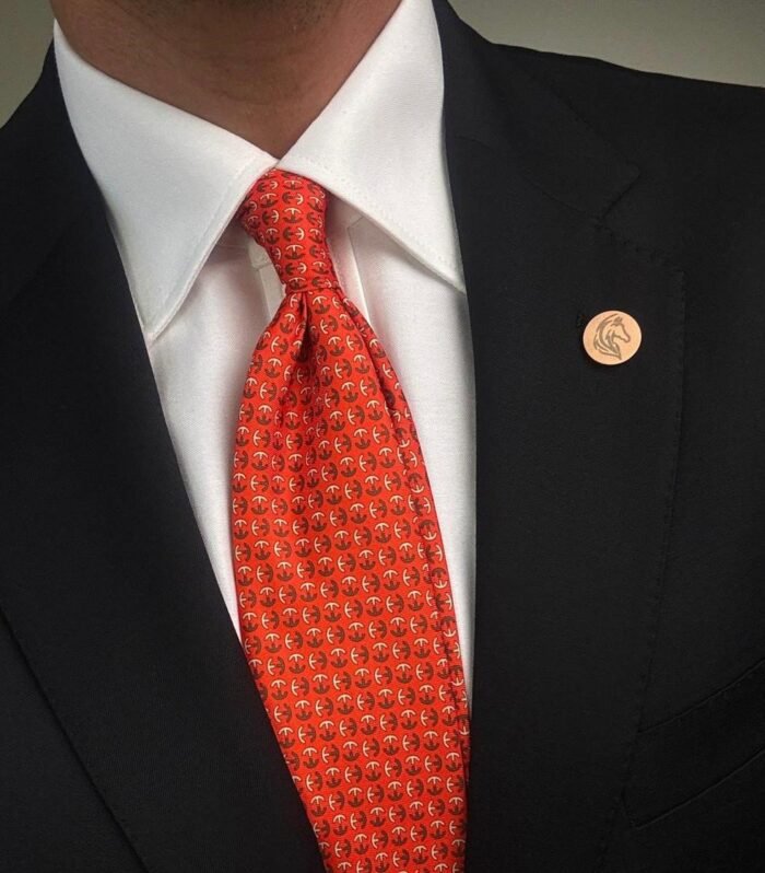 Orange Silk Tie - 8 cm