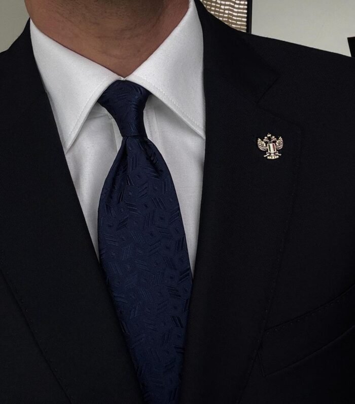 Blue Shapes Tie - 8 cm