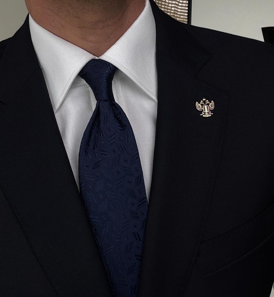 12 Blue Shapes Tie - 8 cm - Image 1