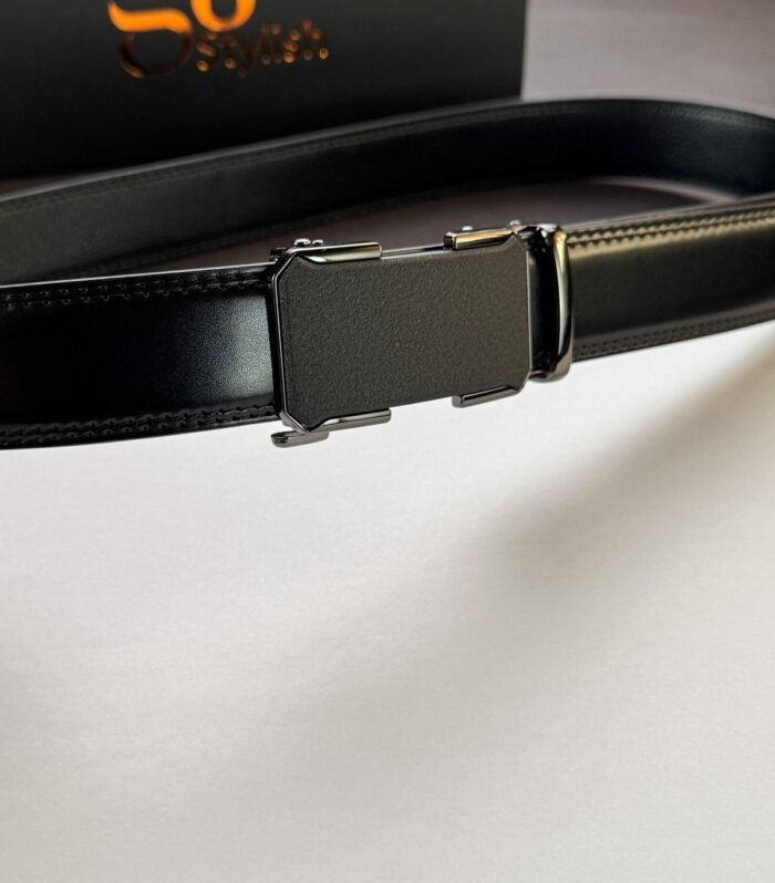 Black ''Track'' Leather Belt