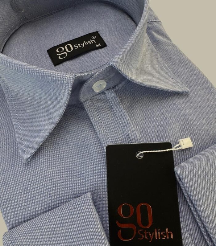 Blue Oxford Business Shirt With MDC ''French Cuffs''