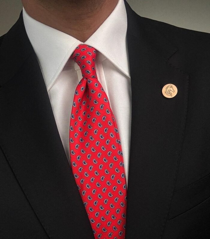 Red Drops Tie - 8 cm