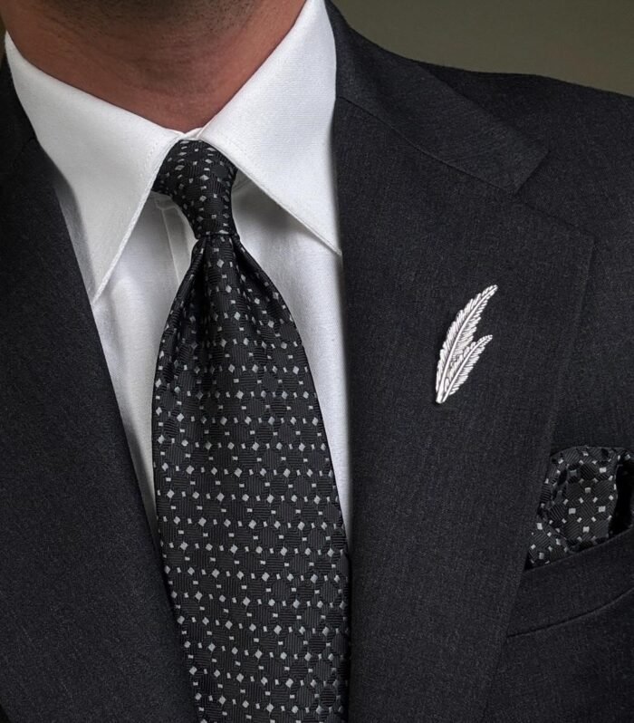 Black Signature Tie - 8 cm - With Pocket Square