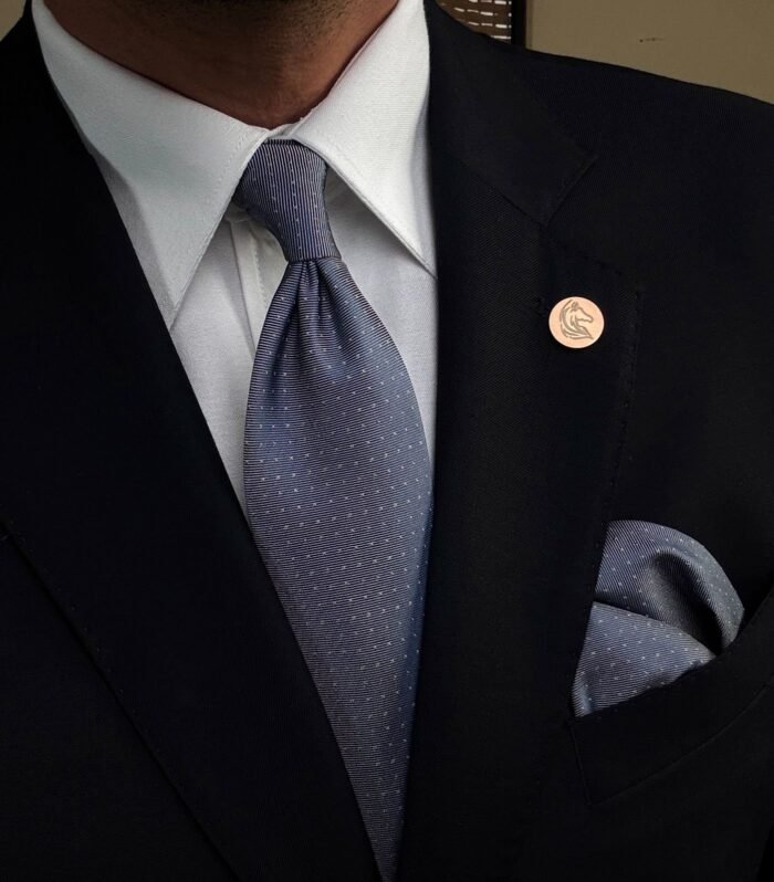 Light Blue with Yellow Dots Tie - 8 cm - With Pocket Square