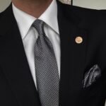 Gray Shades Tie - 8 cm - With Pocket Square