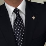 Black Blue Shapes Tie - 8 cm