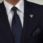 Blue With Yellow Dots Tie - 8 cm - With Pocket Square