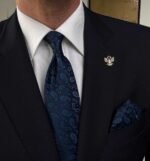 Vintage Blue Tie - 8 cm - With Pocket Square