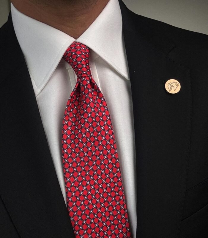 Red Shapes Tie - 8 cm