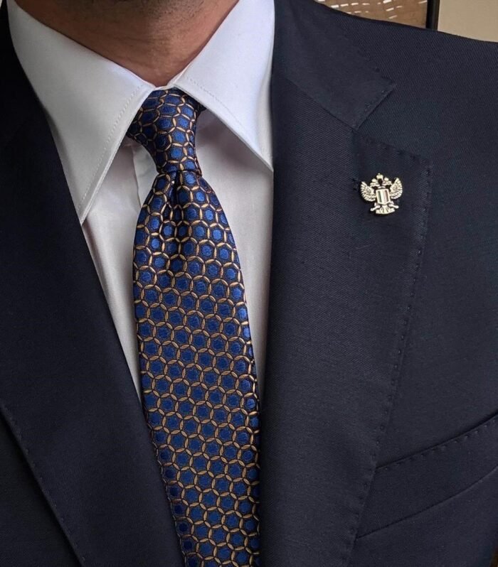 Blue & Yellow Circles Tie - 7 cm