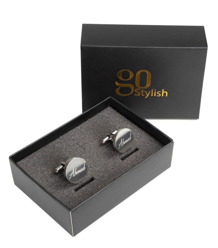 Cufflinks (Round) – Silver – Laser Engraving