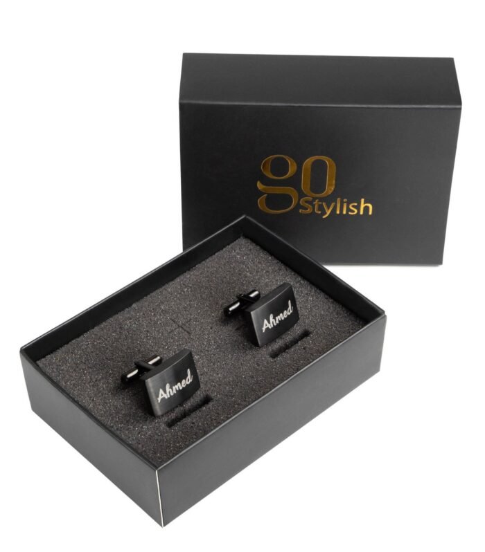 Cufflinks – Black- Laser Engraving