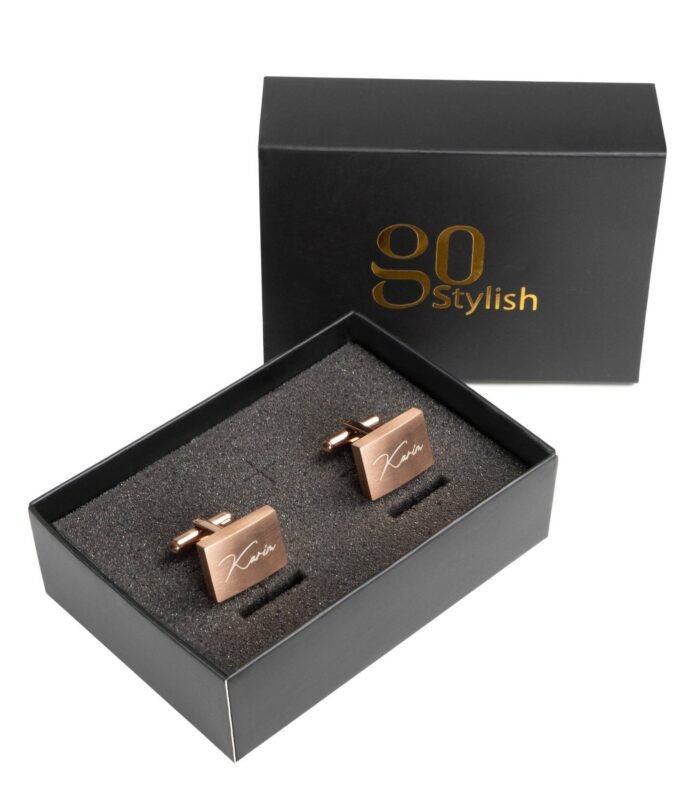 Cufflinks – Rose Gold – Laser Engraving