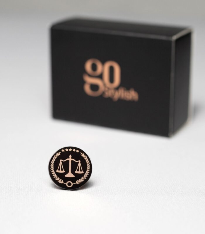 Lapel Pin Black Gun - Laser Engraving