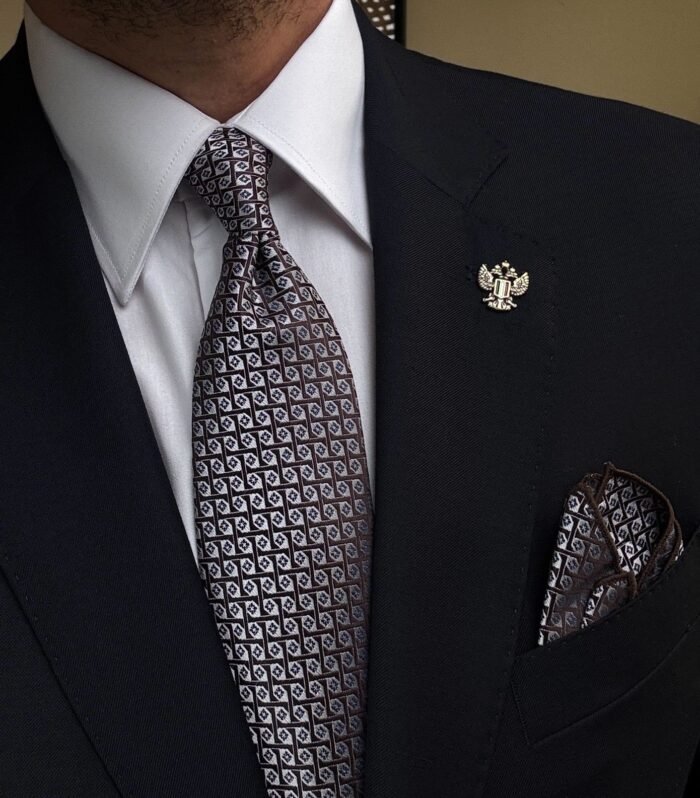 Brown Soul Tie - 8 cm - With Pocket Square