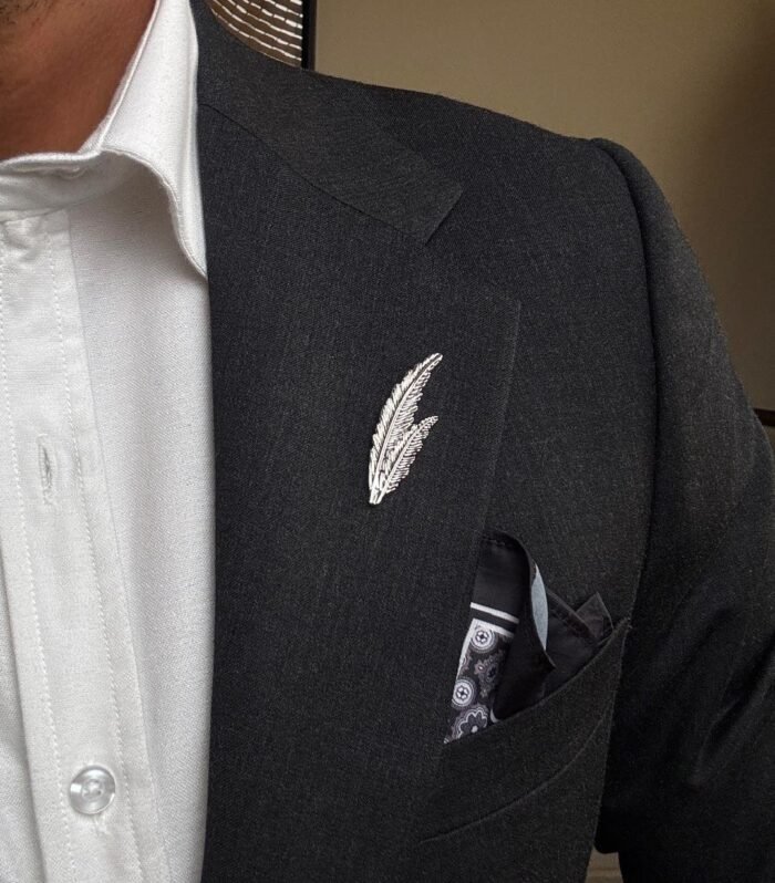 Quill (Double) Lapel Pin - Vintage Silver