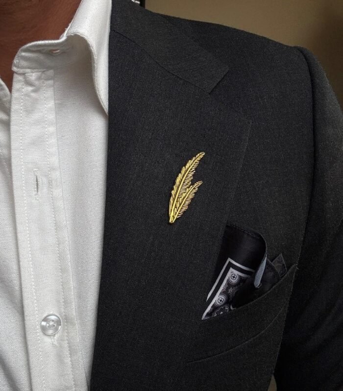 Quill (Double) Lapel Pin - Vintage Gold