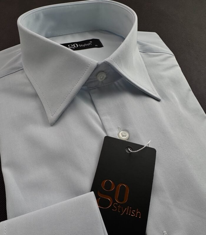 Sky Blue Business Shirt With MDC ”French Cuffs”