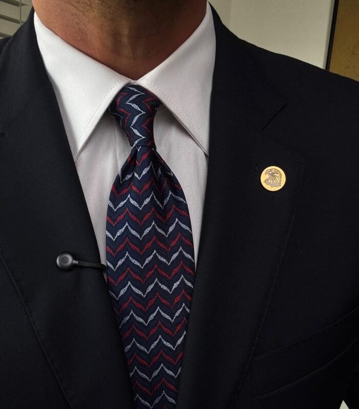 Red & Blue ZigZag Tie - 8 cm