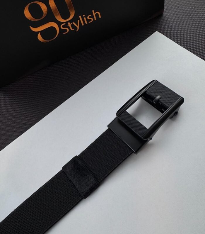 Black Fabric Casual ''Track'' Stretch Belt