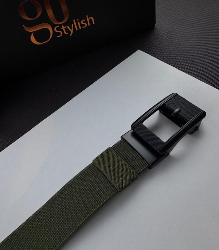 Green Fabric Casual ''Track'' Stretch Belt
