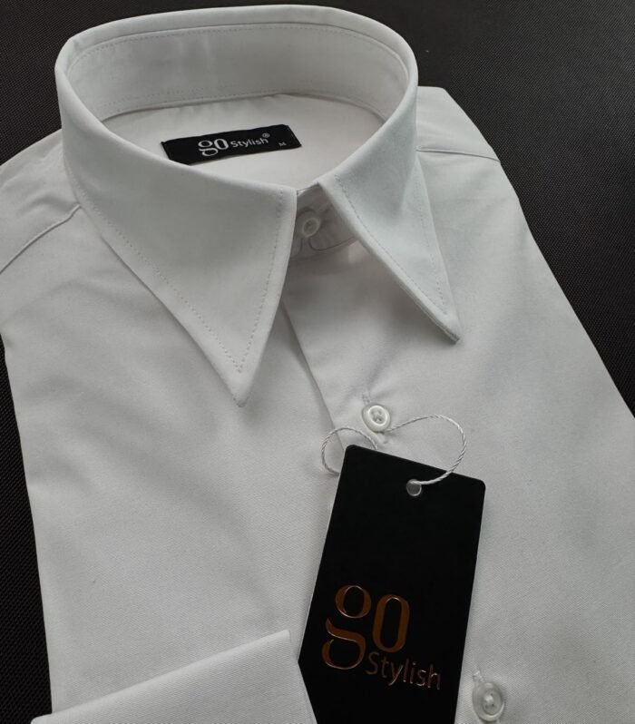 Long Point White Business Shirt With MDC ”French Cuffs”