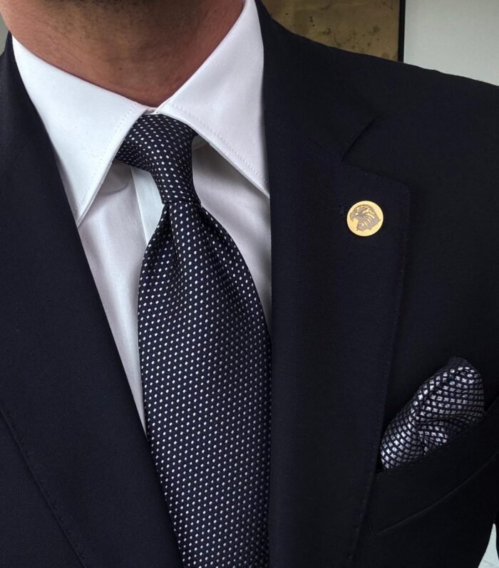 Elite Navy Tie - 8 cm - With Pocket Square