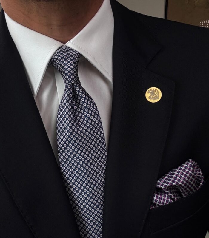 Royal Navy Floral Tie - 8 cm - With Pocket Square