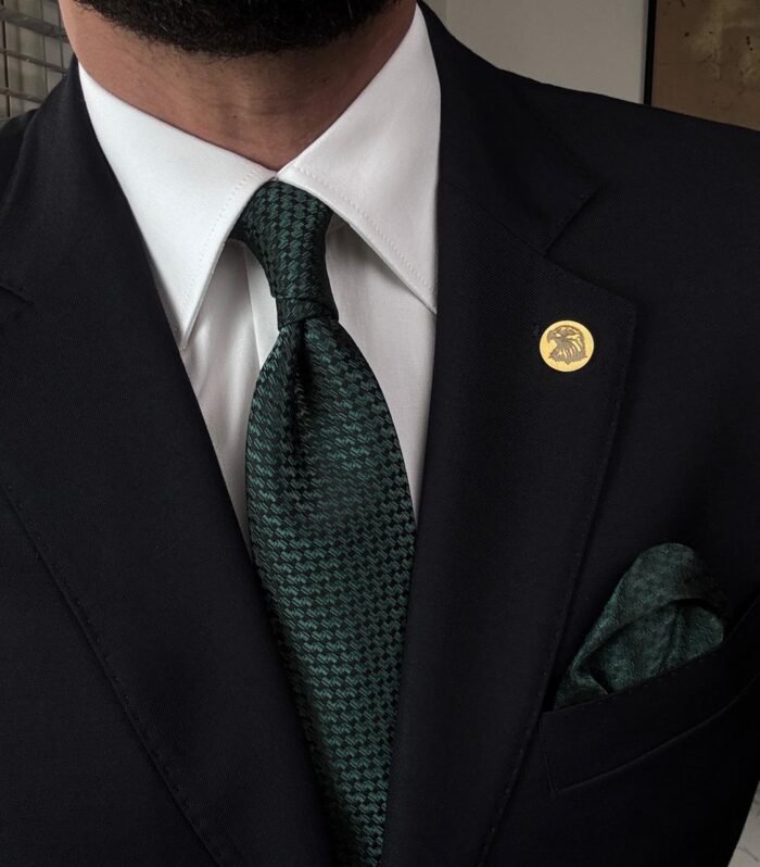 Forest Green Tie - 8 cm - With Pocket Square